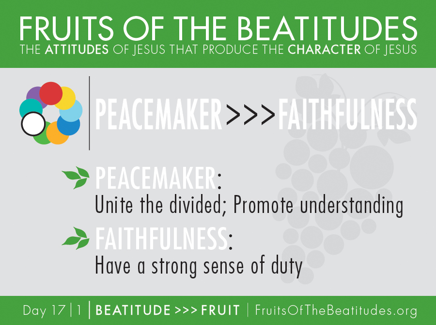 FRUITS OF THE BEATITUDES | PEACEMAKER >>> FAITHFULNESS (17-1)
