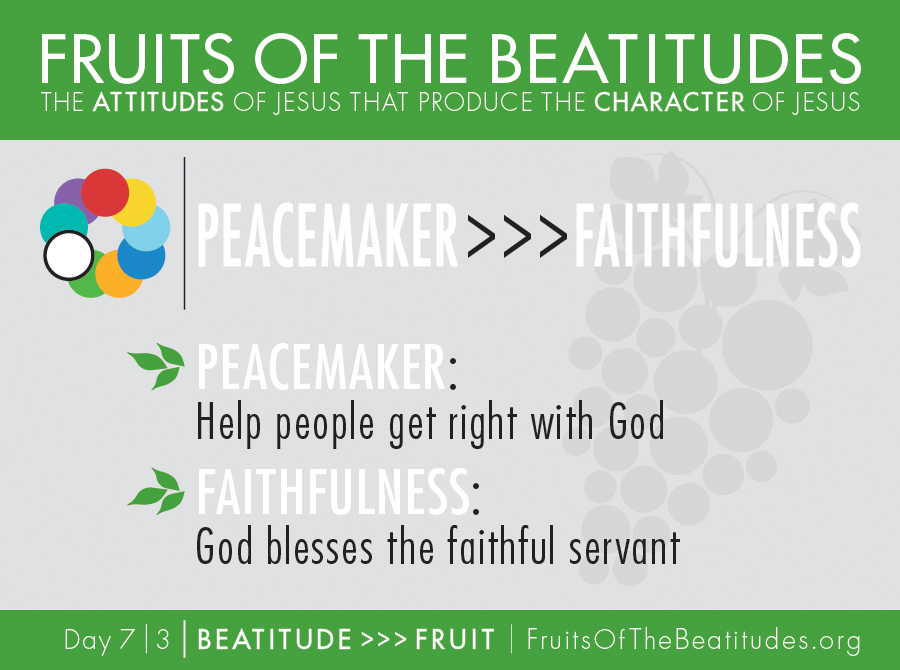 FRUITS OF THE BEATITUDES | PEACEMAKER >>> FAITHFULNESS (7-3)